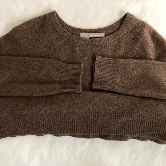 360 Cashmere Brown Lightweight Cashmere Boxy Fit Crewneck Pullover Sweater Sz S - Picture 4 of 16